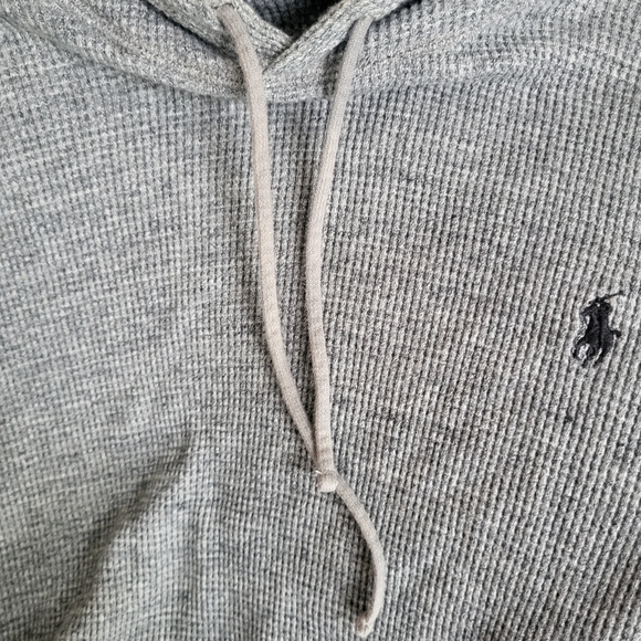 POLO Ralph Lauren Grey Knit Pull Over Cotton Hoodie In size XL - Picture 7 of 11